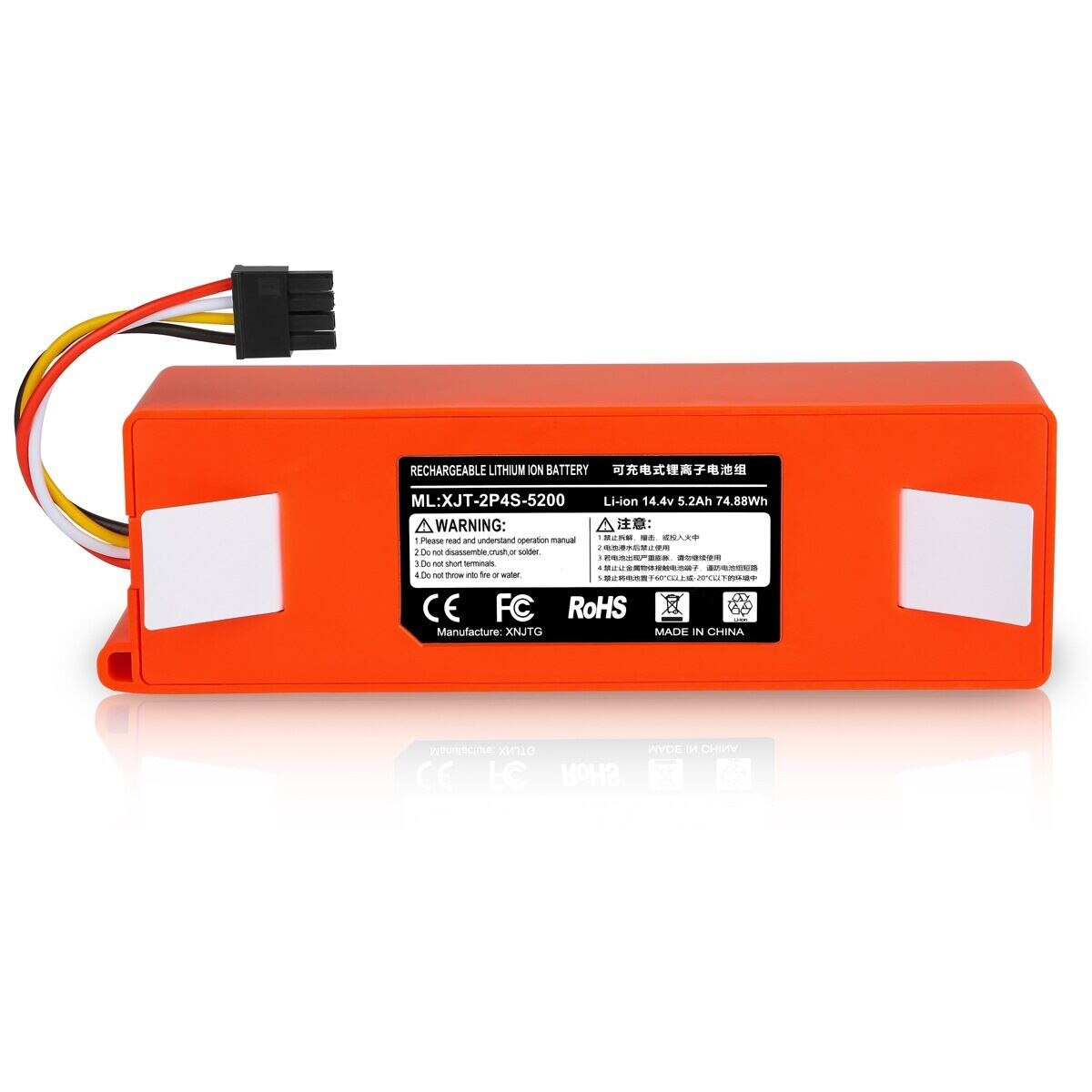 Originalbatteri till xiaomi robot roborock  s50 s51 s55 reservdelar 14.4v 5200 mah 6500 mah robotdammsugare batteri 1 st