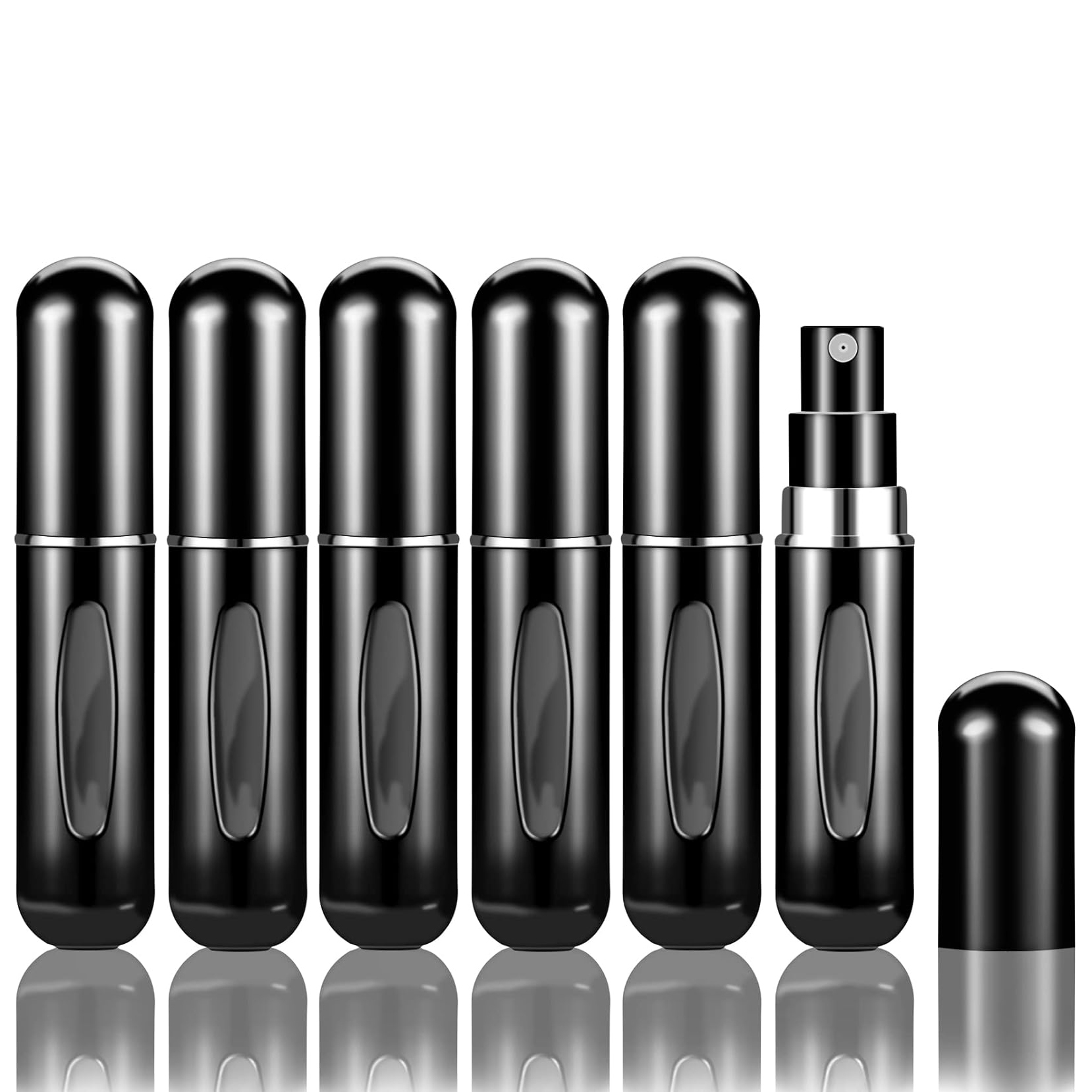 1/6 Teile/satz Reise Parfüm Nachfüllen Flasche Tragbare Mini Zerstäuber Nachfüllbare Spray Wiederaufladbare Tasche Dispenser Köln Sprayer: Black
