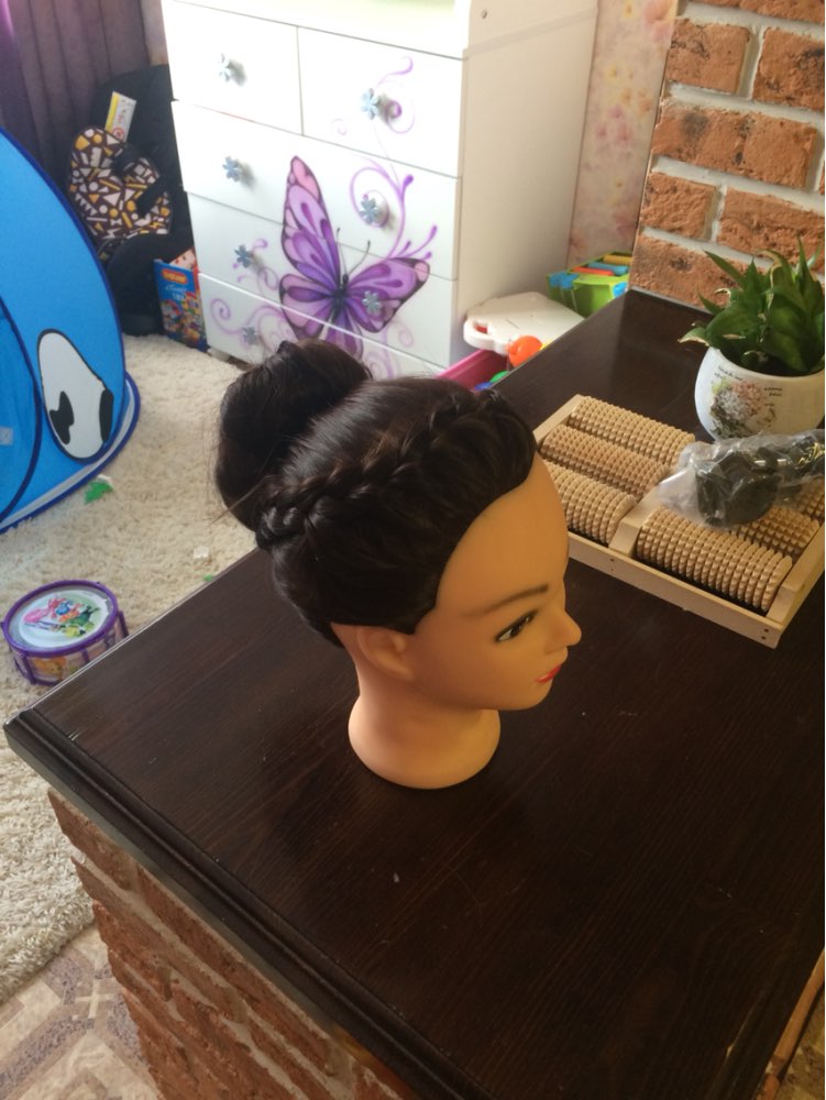 CAMMITEVER-maniquíes de pelo marrón para peluquería, maqueta de entrenamiento de maquillaje, cabeza de maniquí femenina, de práctica
