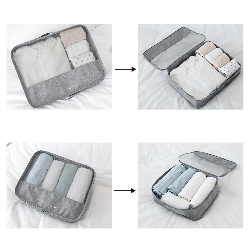 Bagage Organizer Verpakking 7 stks/set Reizen accessoires kit Mesh organizer Verpakking Cube Kleding ondergoed Schoen sorteren tassen