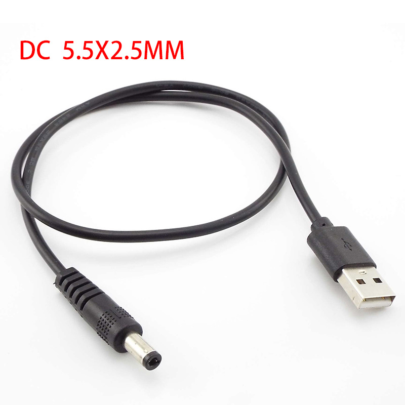 Cable de carga de puerto USB a CC de 1M, conector de enchufe CC 5,5x2,1 5,5x2,5 3,5x1,35 4,0x1,7 2,5x0,7mm, Cable de extensión de fuente de alimentación: verde