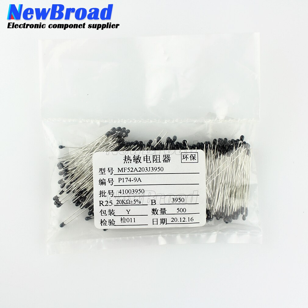 100Pcs MF52AT MF52 B 3950 Ntc Thermistor Thermische Weerstand 5% 1K 2K 3K 4.7K 5K 10K 20K 47K 50K 100K