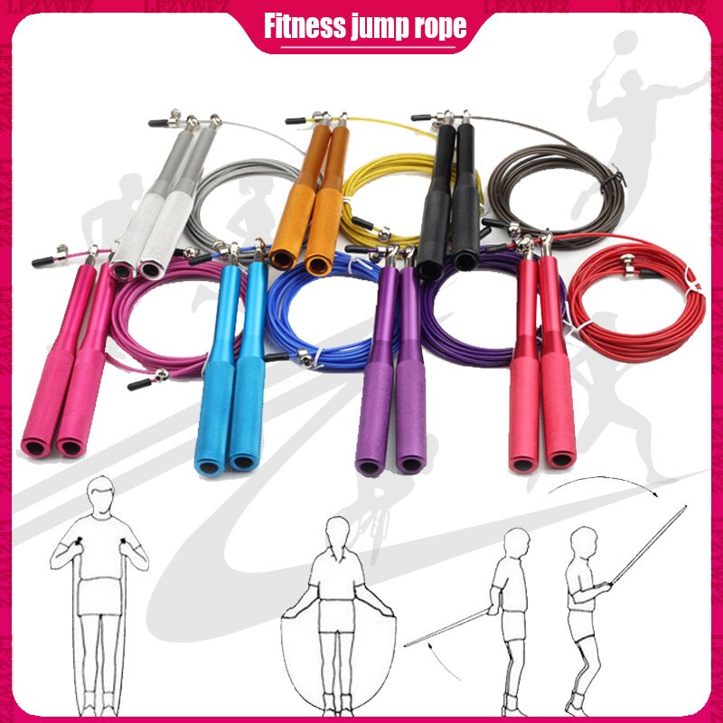Fitness sjippetov metal aluminium leje sjippetov træningsudstyr gym sport sjippetov dobbelt fancy fitness langt reb