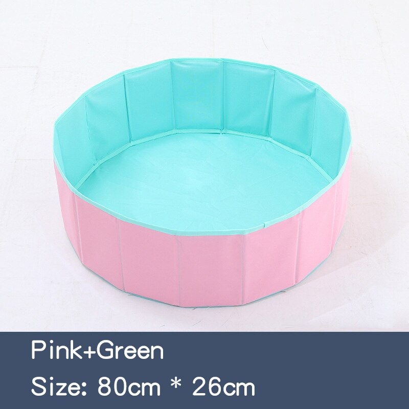 Bambini Pieghevole Oceano Piscina di Palline Pit Bambino Recinzione Parco Giochi Al Coperto Lavabile Anti-Skid facile da Memorizzare Palla da Biliardo Per Bambini regali: pink-green 80cm