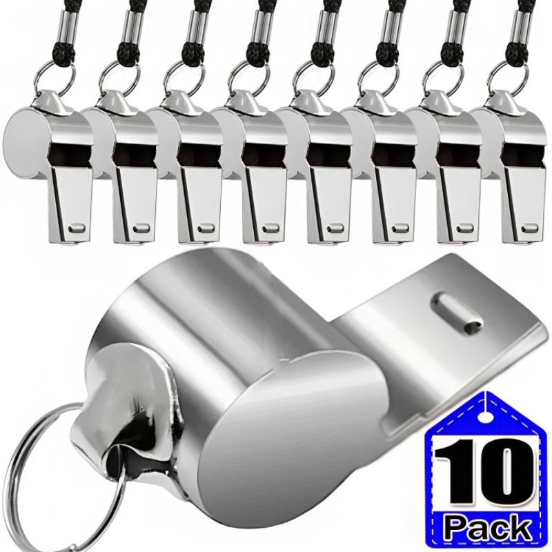 Stainless Steel Whistle with Lanyard Outdoor Referee Super Loud Whistle Cheerleader Sporting Goods for Training