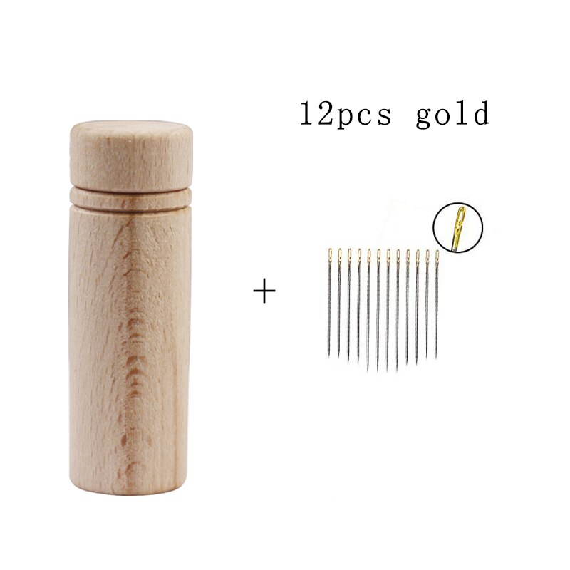 D & D 12 pièces auto-filetage aiguilles point broderie main couture aiguille et Mini en bois aiguille à coudre caisse bricolage outils de couture: All 1