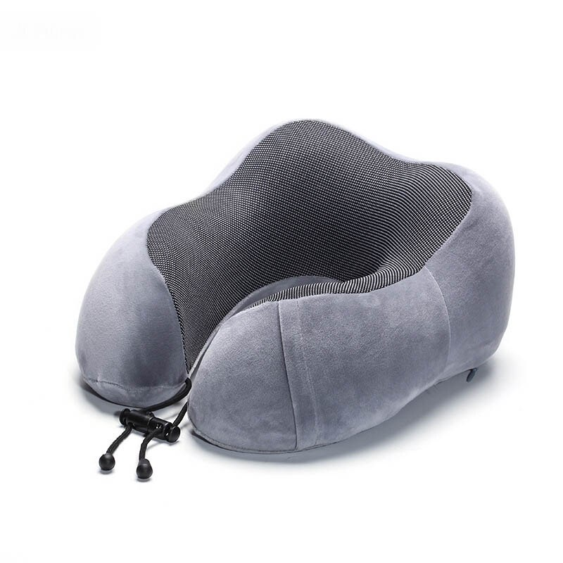 U Shaped Memory Foam Space Travel Neck Pillows Soft Slow Rebound Pillow Solid Neck Cervical Healthcare Bedding Wedge Pillow: light grey