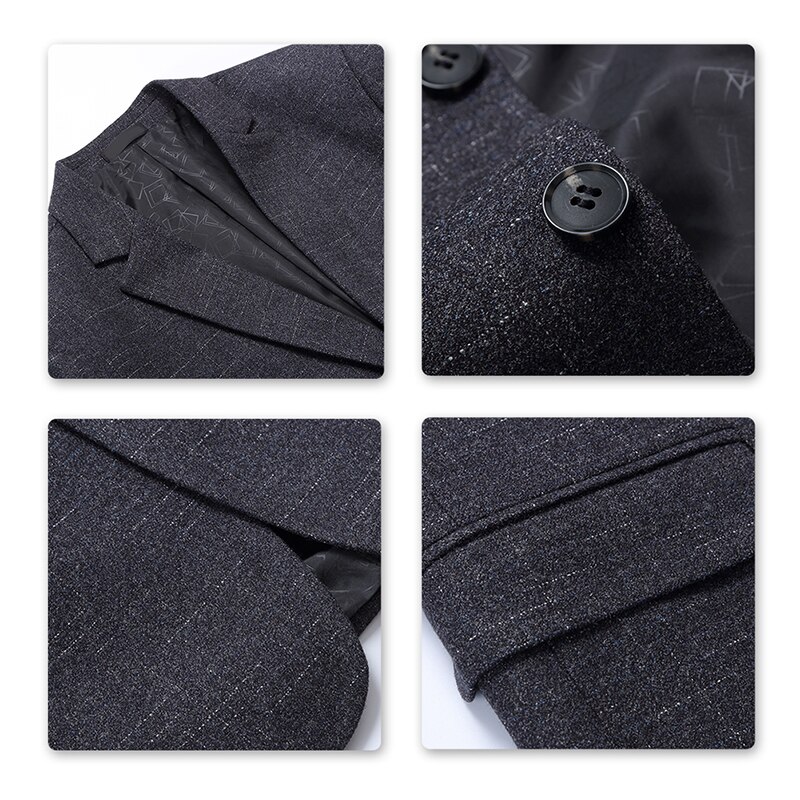 Yunclos herfst slim fit heren pak blazer klassiek engels kostuum jasje casual heren blazer gala blazers