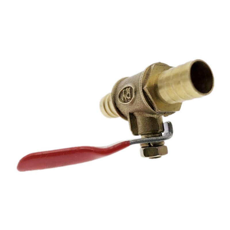 Rødt håndtak ventil 6mm-12mm slange barb inline messing vann olje luft gass drivstoff linje avstengning kuleventil rørbeslag