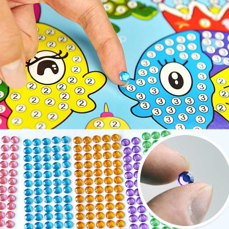 5 Stuks Verschillende Kids Kinderen Kleuterschool Educatief Puzzels Crystal Diamond Mozaïek Sticker Schilderen Diy Ambachten Speelgoed