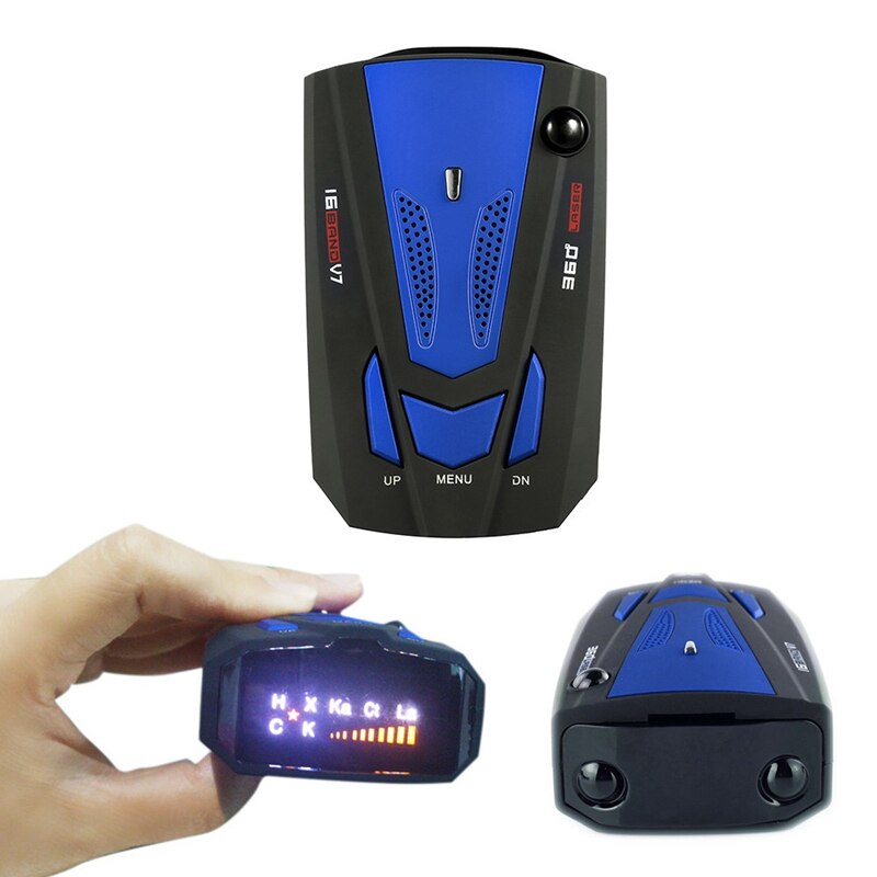 Auto Radar Detector 360 Graden Voertuig V7 Controle Snelheid Voice Alert Alarm Waarschuwing 16 Band Led Display Engels Russisch Auto