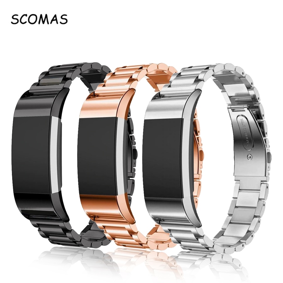 Bracelet en métal d'acier inoxydable de SCOMAS pour le remplacement de montre de Fitbit Charge2 bande de Wirst pour la Charge de peu convenable 2 accessoires intelligents