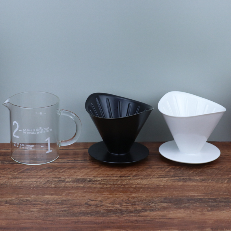 Japanese Style 2cups Hand Drip Coffee Filter Pour Over Coffee Brewer Cup and Saucer Ceramic Coffee Tea Mug Espresso Cup