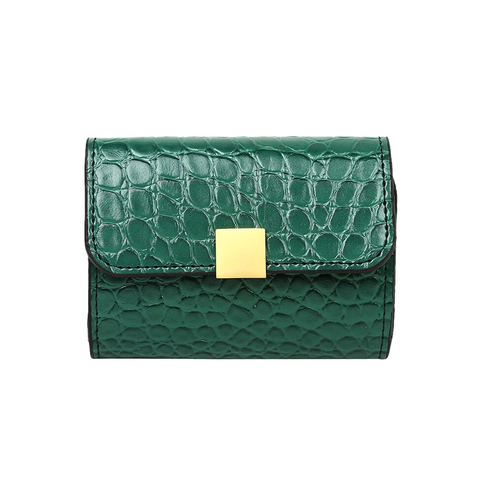 Krokodil Patroon Portemonnee Vrouwen Multi-Slots Pu Clutch Dames Korte Portemonnee Kaart Tassen: Green