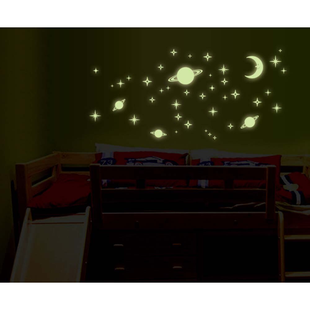 100 Stuks Lichtgevende Sterren Maan Muursticker Voor Kinderkamer Slaapkamer Decoratie Decals Glow In The Dark Sterren 3D Stickers decal