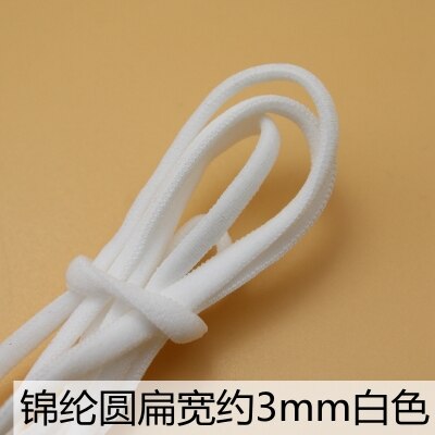 Masque souple coloré pour masques 10 m/Lot | Avec noyau, corde ronde plate élastique, bande caoutchouc, accessoire de couture de bricolage: 8-3mm yuanbian
