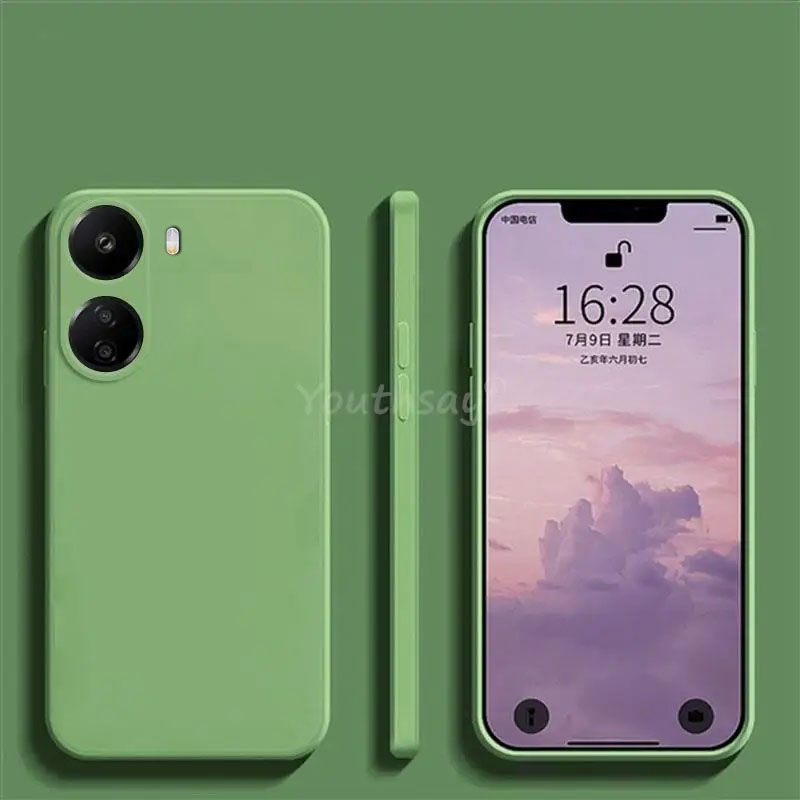 Dla Poco X7 zawodowiec płyn silikon Obudowa Poco X7 zawodowiec pokrywa Fundas Coque miękki TPU aparat fotograficzny ochraniacz telefon Powrót Obudowa Poco X7 zawodowiec: zielony