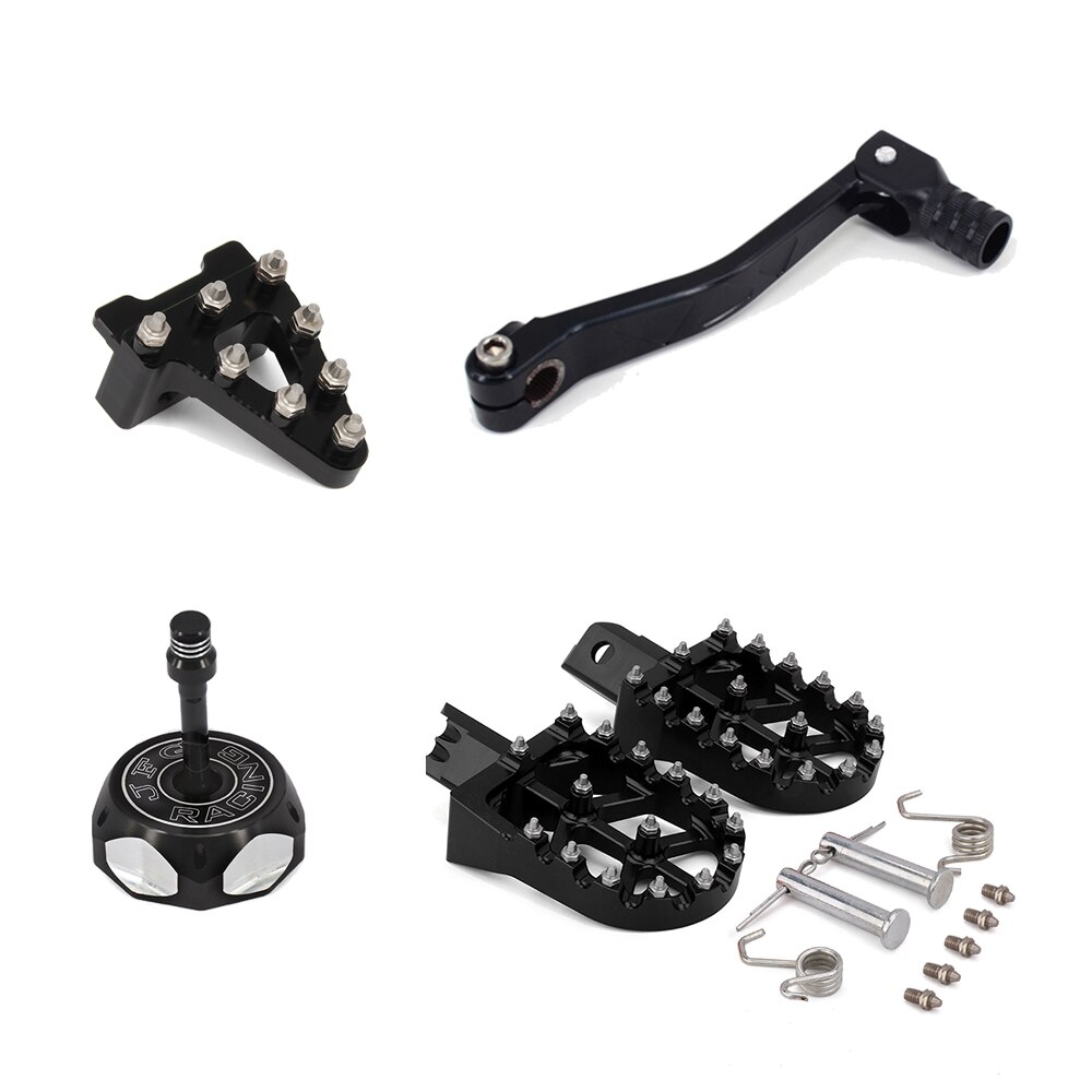 Motorcycle Foot Peg Rests Footpeg Brake Pedal Tip Shifter Shift Lever Gas Fuel Tank Cap Cover For HONDA CRF50 XR50 KAYO SDG SSR: black