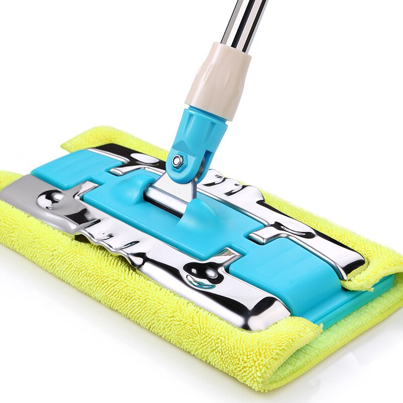 Nat Mops Clamp Mop Microfiber Doek Hout Tegels Vloer Mop 360 ° Roterende Stof Platte Lui Mop Grote steady Mop: Default Title