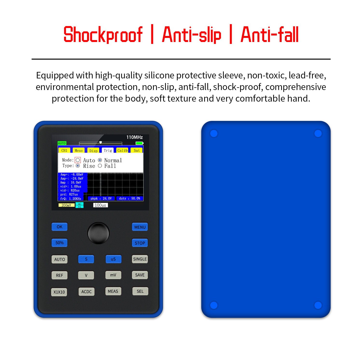 FNIRSI-1C15 osciloscópio digital profissional 500 ms/s taxa de amostragem analógico suporte de largura de banda forma de onda de armazenamento de um botão automático