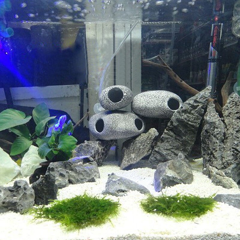 1 Uds acuario accesorios de decoración de piedra para cíclidos artificial de la cueva que estanque para criar gambas adornos