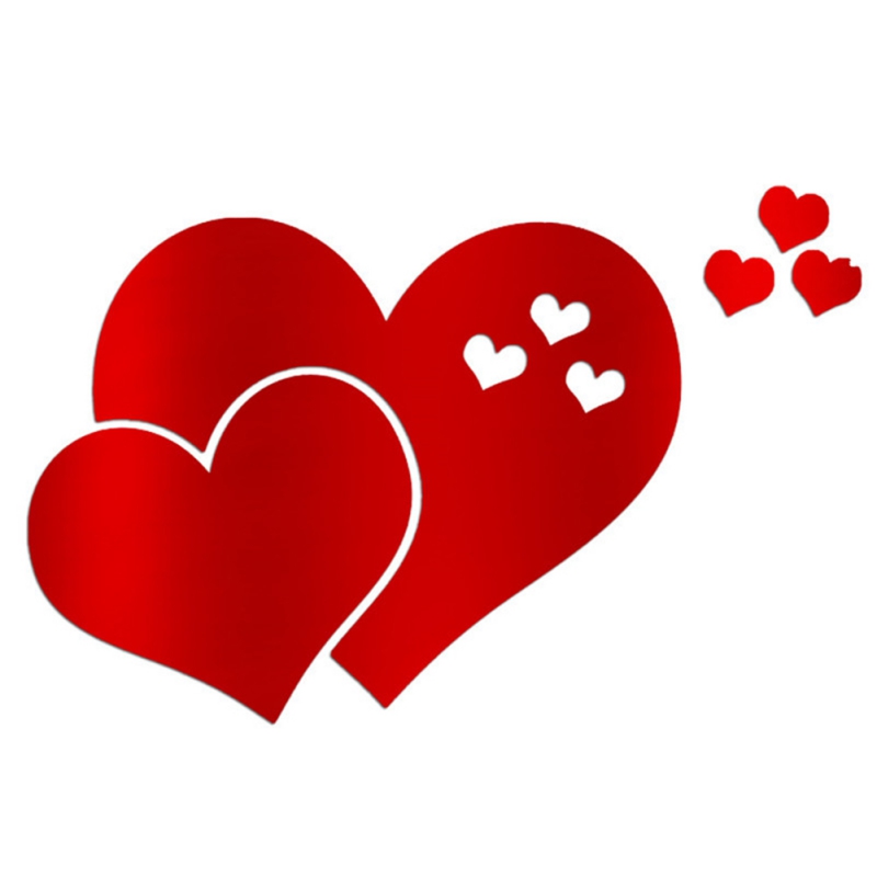 3D Mirrors Heart Wall Stickers Decal Wall Art Removable Room Party Wedding Home Deco Wall Stickers For Bedroom Bathroom