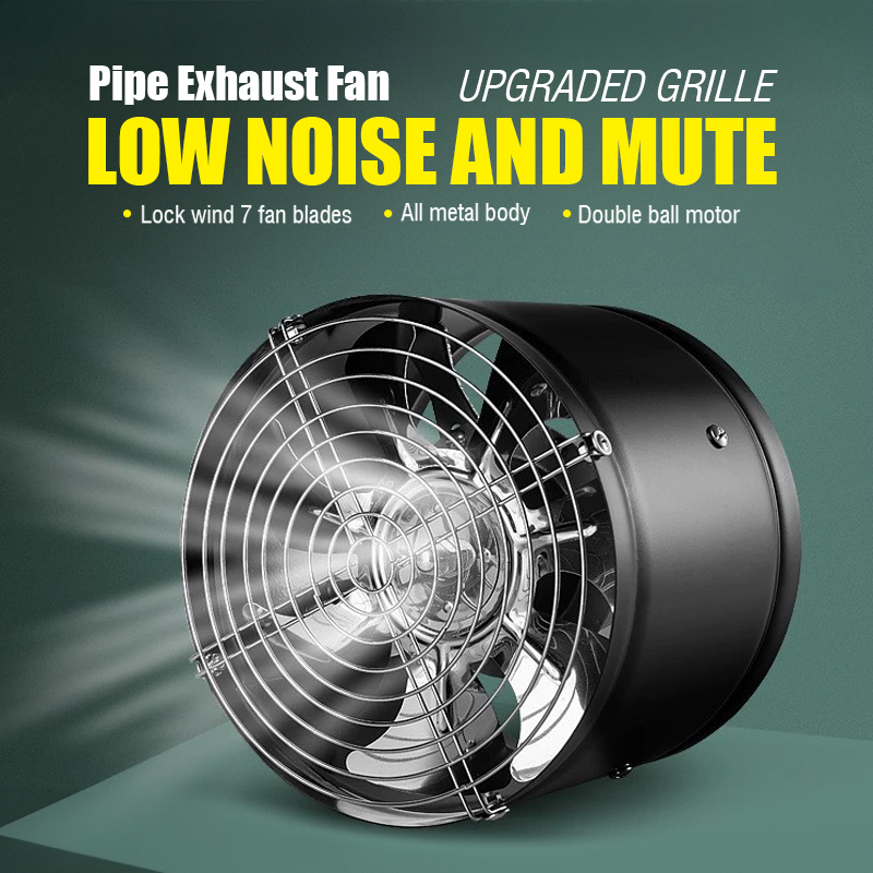 4/6/8 Inch Metal Duct Exhaust Fan IP44 Waterproof Bathroom Toilet Wall Ventilation Fan Commercial Kitchen Extractor Fan 220V