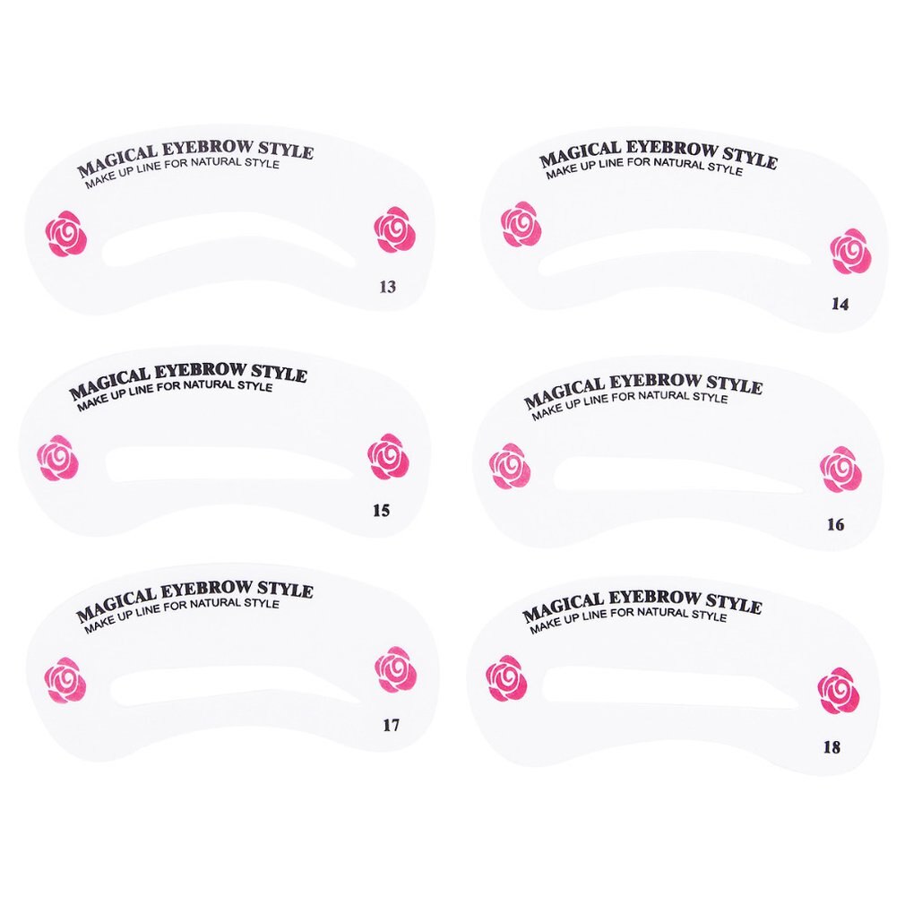 24 PCS Compact Eyebrow Shaping Stencils Eye Brow Guide Template Kit Makeup Tool Eyebrow Makeup Accessories