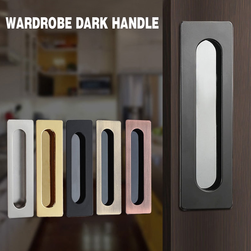 Modern Flush Embed Knobs Kitchen Cabinet Cupboard Door Drawer Nightstand Hidden Handles Wardrobe Sliding Recessed Pulls