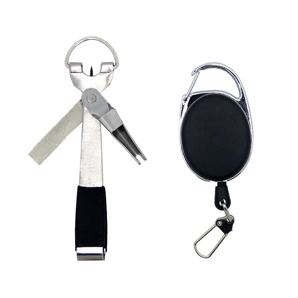 Quick Knot Tool Fly Fishing Nipper Fly Line Cutter Clippers Snips Fast Tie Nail Knotter with Retractor Fishing Tackle Tools