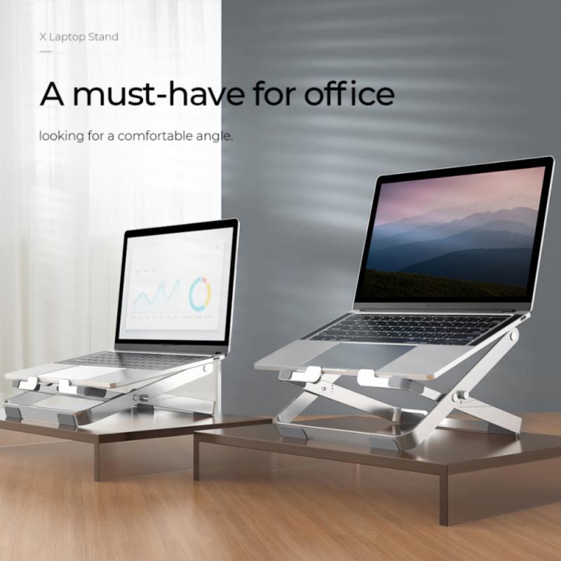 1 pc bj07 laptopständer aus aluminiumlegierung, verstellbare laptoperhöhung aus aluminiumlegierung, hohle, wärmeableitende x-förmige laptophalterung