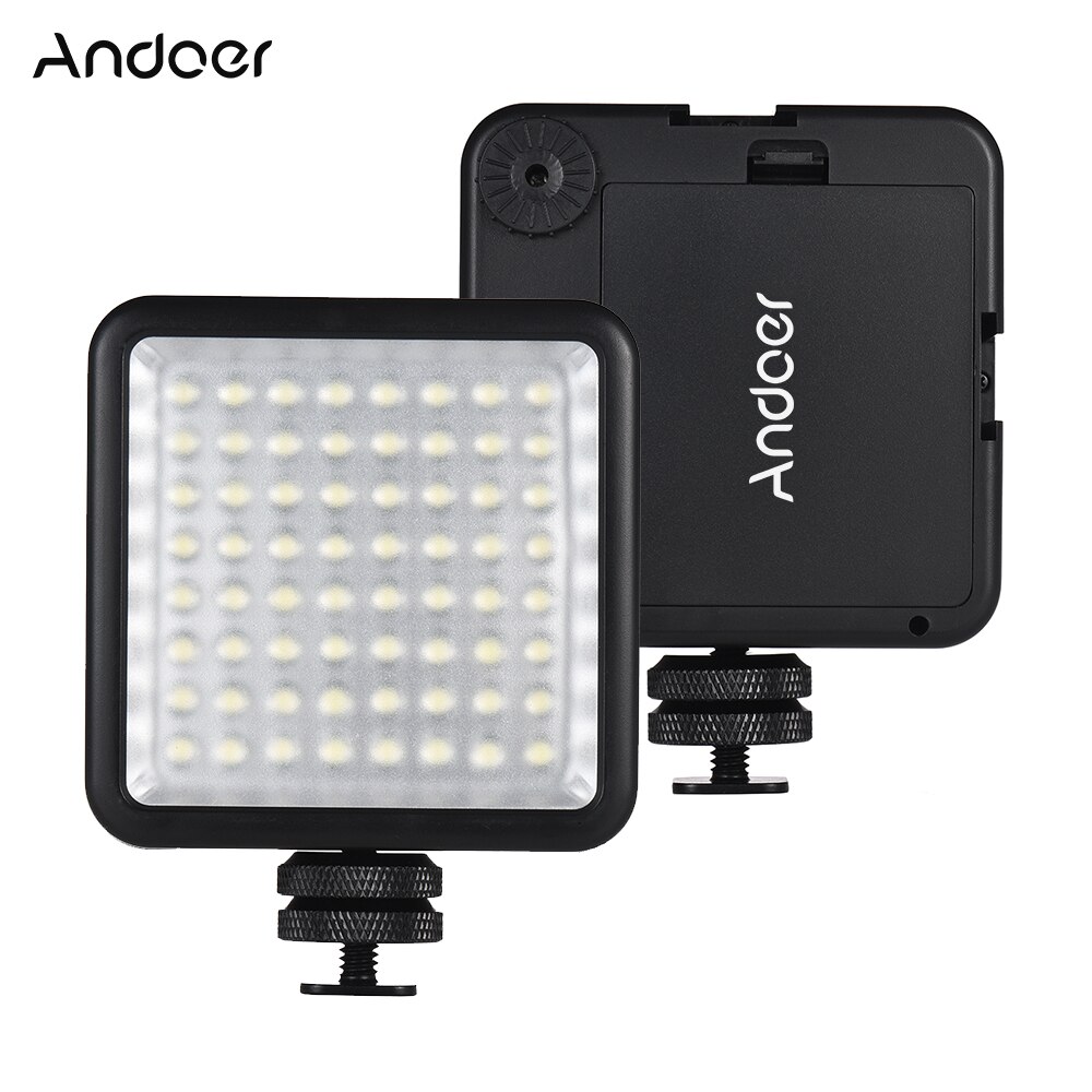 Andoer LED Panel Light 64 USB Continuous On Camera Portable Mini Dimmable Camcorder Video LED Lighting for Canon Nikon Sony