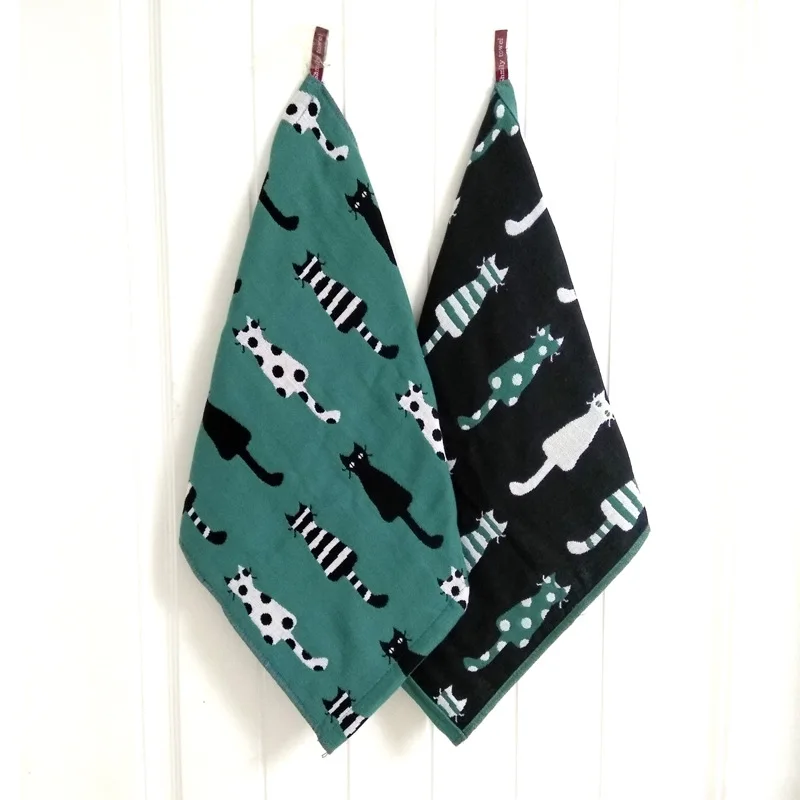 1 ST 35*40 cm Drielaags Zachte Baby Katoenen Badhanddoek Stof Jacquard Cartoon Kat Beer Opknoping Handdoeken Vierkant Gezicht Hand Gaas Handdoek