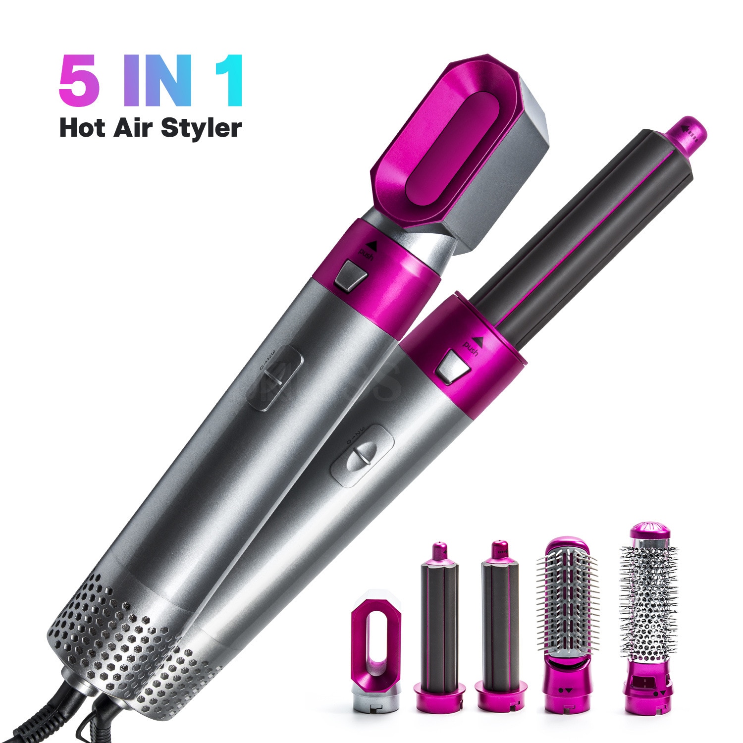 5 In 1 MultiFunctional Electric Hair Dryer Blow Dryer Air Styler Comb Straightening Curling Hairdryer Hairstyling Tools
