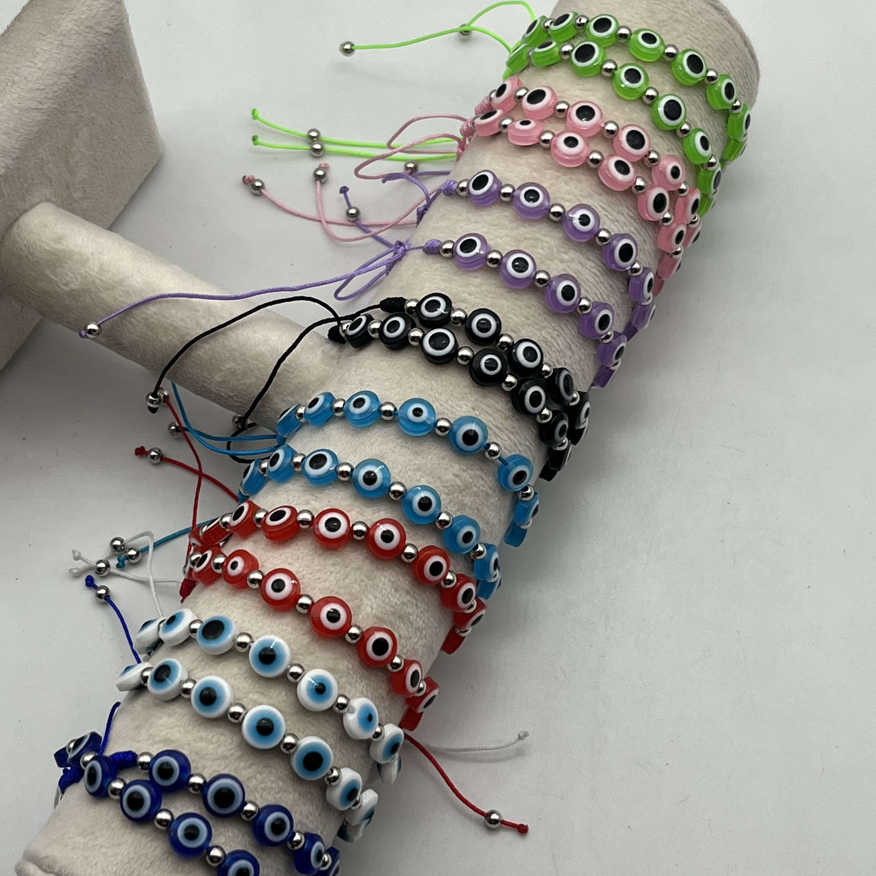 12 Pcs Evil Eye Armbanden Colorfu Enkelband Boho Hand-Geweven Geluk Armband Voor Moeder Vader Meisje Jongen Armband