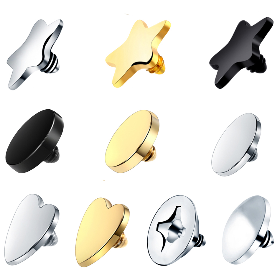 1 pieza G23 Piercing de titanio Micro Dermal CZ gema Micro ancla dérmica cristal Top Piercings dérmicos Piercing de superficie 14G joyería del cuerpo