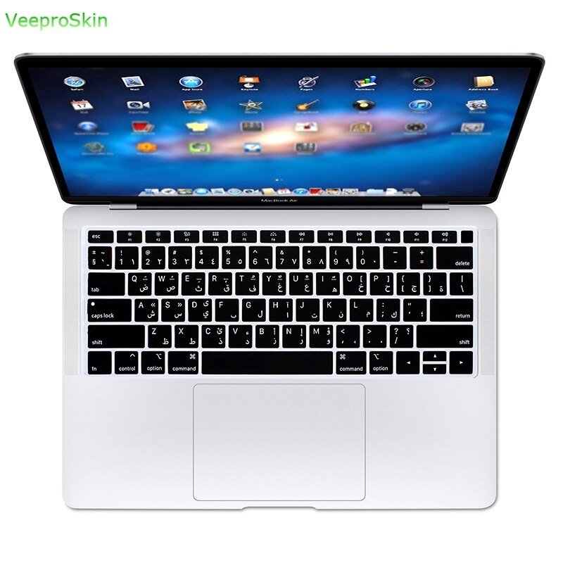 Arabic A1932 With Touch Id Silicone Keyboard Cover Protector Spanish Russian French Alphabet For Macbook Air 13": Arabic