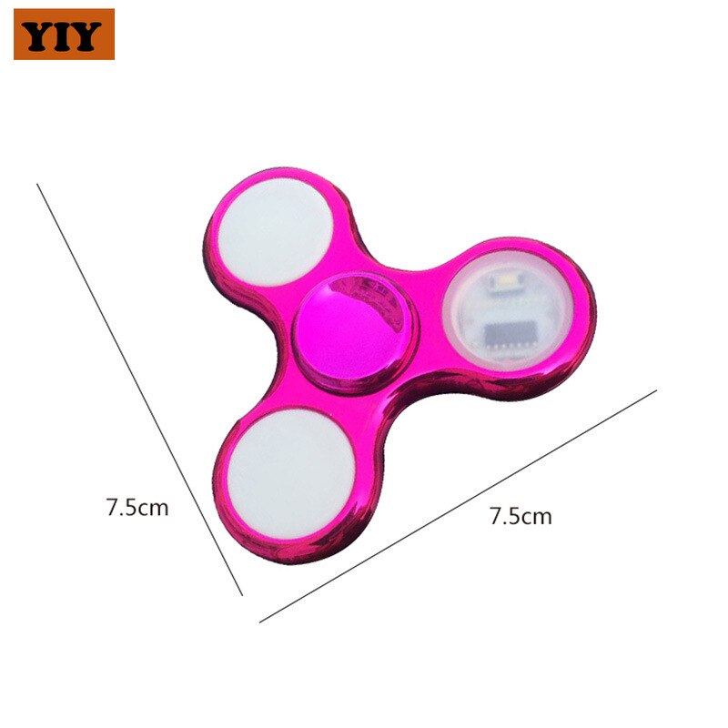 6 farger led lys selvlysende fidget spinner skifter hånd spinner golw in the dark stressavlastningsleker for barn