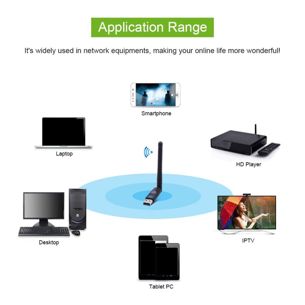 Ralink-tarjeta de red inalámbrica RT5370, adaptador WiFi de 150Mbps, Mini USB 2,0, antena de ordenador LAN, receptor Wi-Fi Dongle 802,11 b/g/n