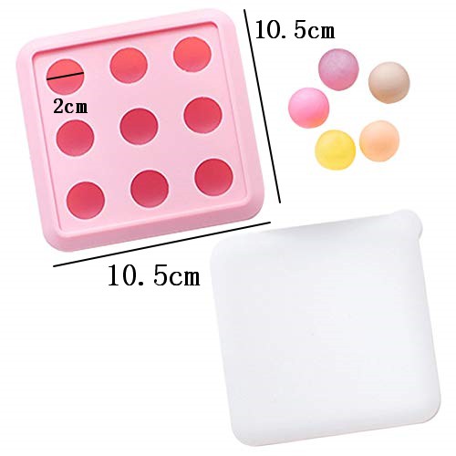Kuglekugle silikoneform til kage bagværk bagning chokolade slik fondant bagværk rund form 3d sæbeform gør det selv dekoration: Pink 2cm 9 huller