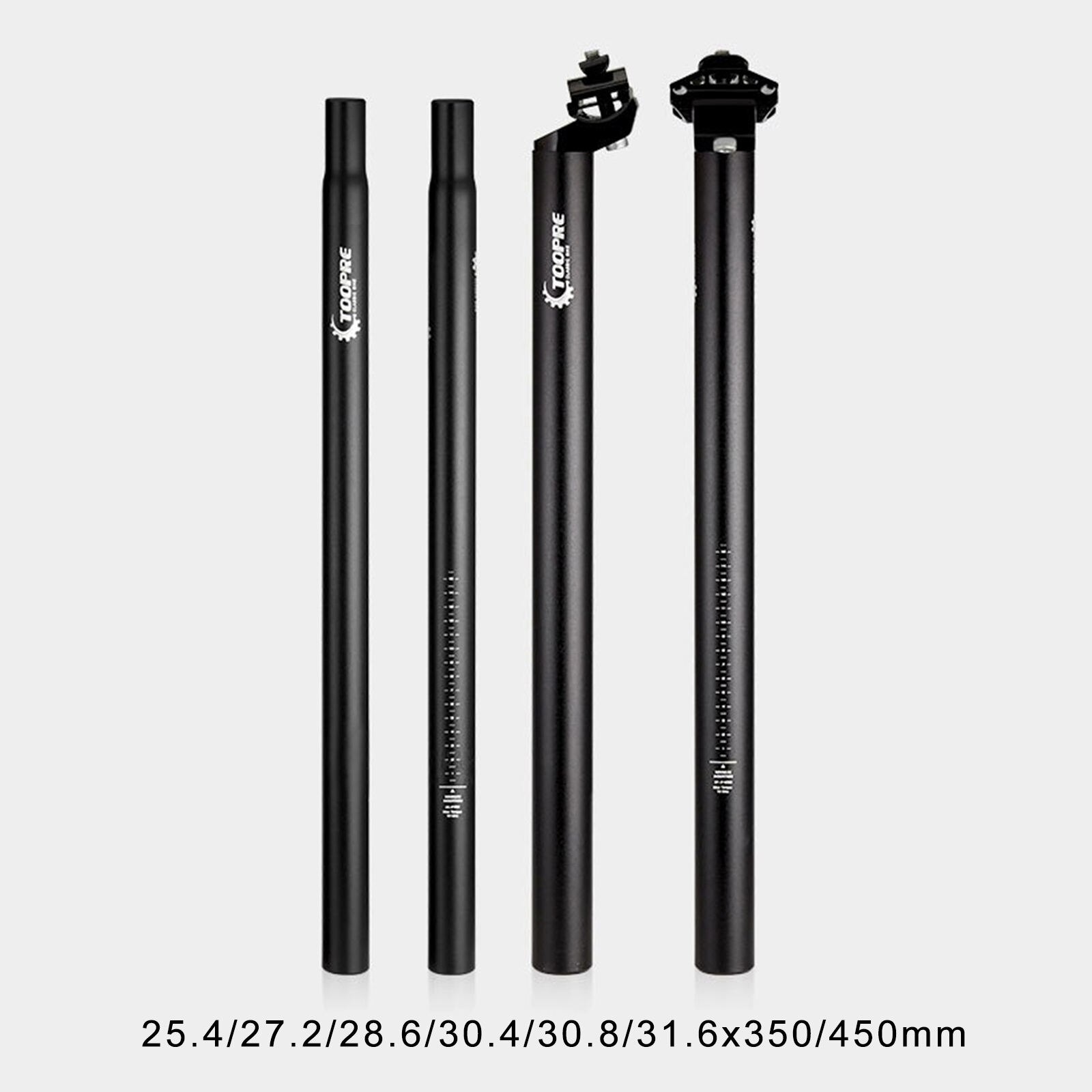 Tija de sillín de bicicleta, tubo de asiento de aleación de aluminio de 350/450mm, poste de asiento de engranaje fijo, tubo de sillín de 25,4, 27,2, 28,6 y 30,8mm