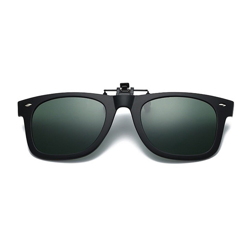 MAXJULI Square Polarized Sunglasses Clip on Myopia Glasses For Fishing Driving Traveling Easy Flip Up Lens UV400 Protection 8503: C2 green