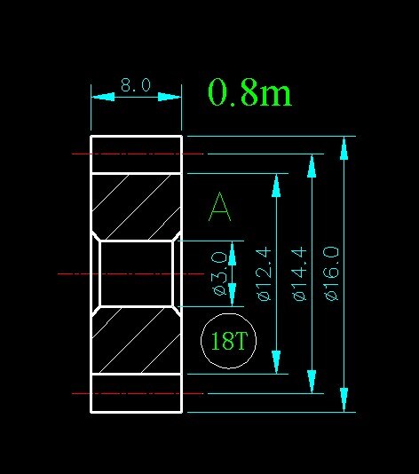 /0.8m 18T Hole 3mm 4mm 5mm 6mm/width 8mm For Meat Grinder Parts etc.