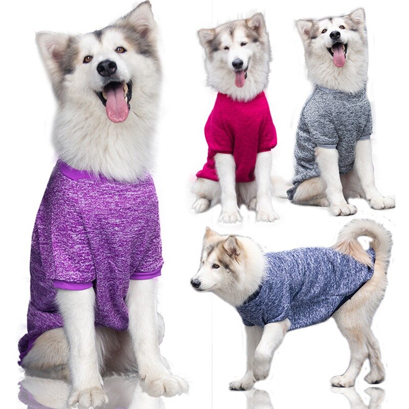 Big Dog Clothes Sweater Clothes Purple Large-size Sport Clothes Sweatshirt For Dogs Pets Costume