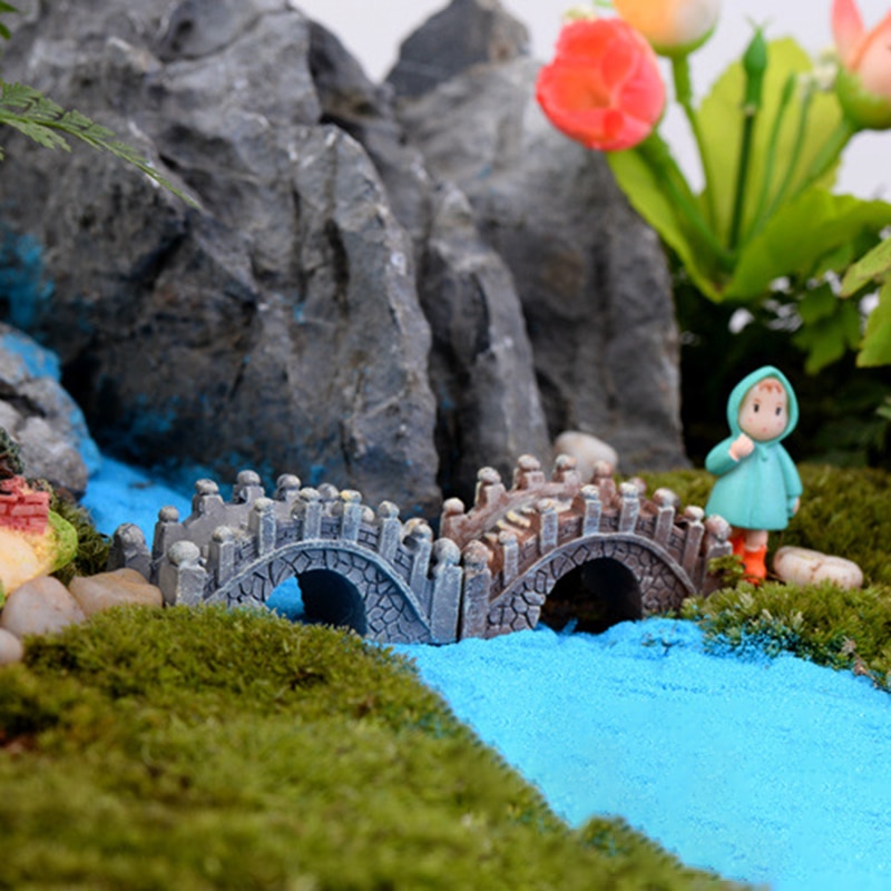 1PC Cute Mini Resin Bridge Miniature Fairy Garden Micro Landscape Home Garden Decoration Resin Crafts