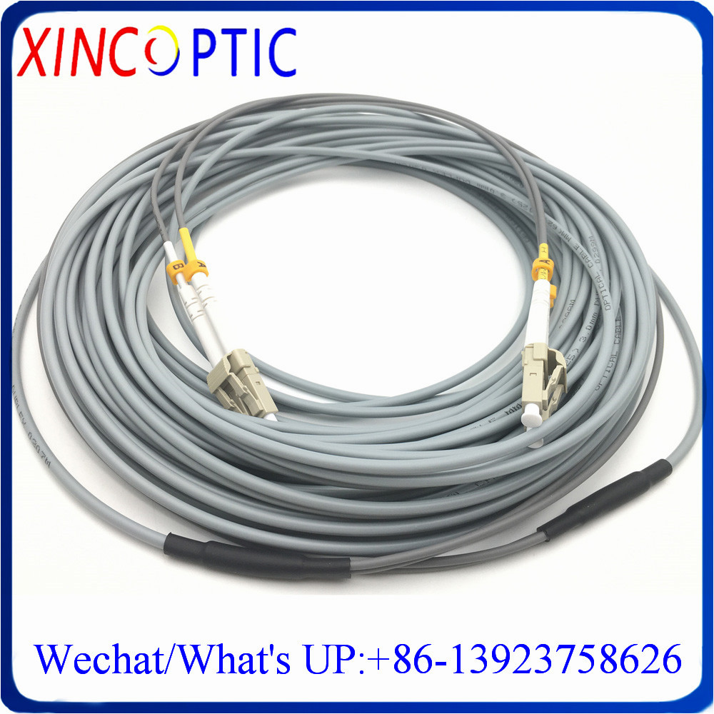 5/10/15/20M MM OM2 50/125 3.0mm Duplex LC-LC Twin Armored Fiber Cable,LCUPC to LCPC Armoured Fiber Optic Patch Cord Cable Jumper