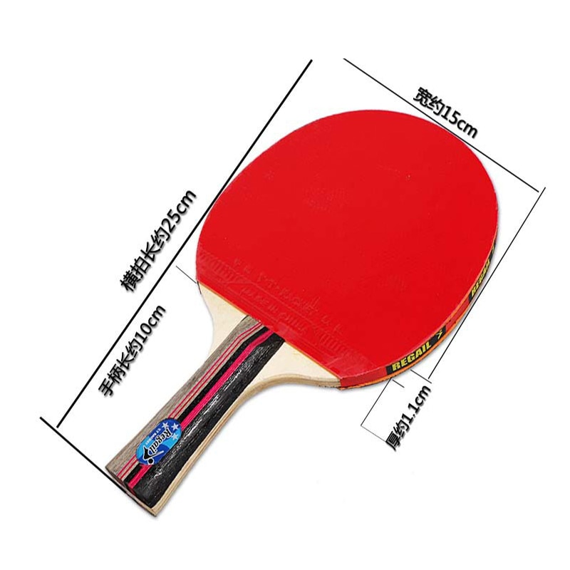 2 teile/los Tischtennis Schläger Doppel Gesicht Pickel In Lang Kurz Griff Ping Pong Paddle Schläger Set Mit tasche 3 Bälle