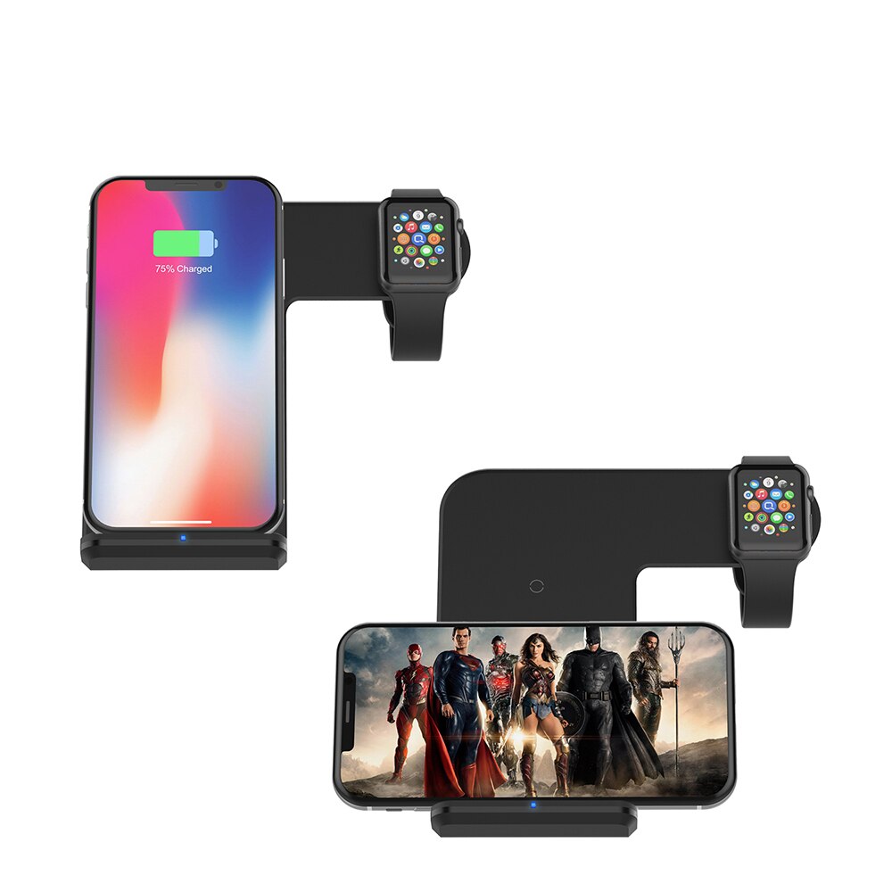 2in1 Draadloze Dock Voor Apple Horloge Charger Station Qi Snelle Magnetic Charging Stand Voor Iphone 12 11 10 9 Iwatch serie 6 5 4 3 Se