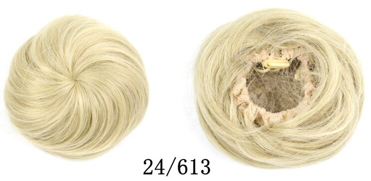 Vreugde &amp; Beauty 16 Kleur Krullend Chignon Hittebestendige Synthetische Clip In Hair Extensions Diameter 12 Cm Voor Vrouwen: 24 613