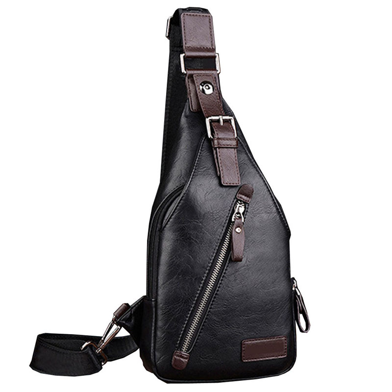 Hommes en cuir/Nylon Vintage fronde poitrine sac voyage bandoulière messager petit homme sac à bandoulière Anti-vol sacs décontracté és